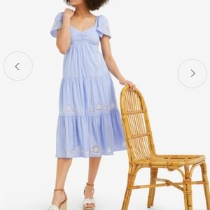 Draper James Emily Midi, Light Blue, Eyelet Summer Dress